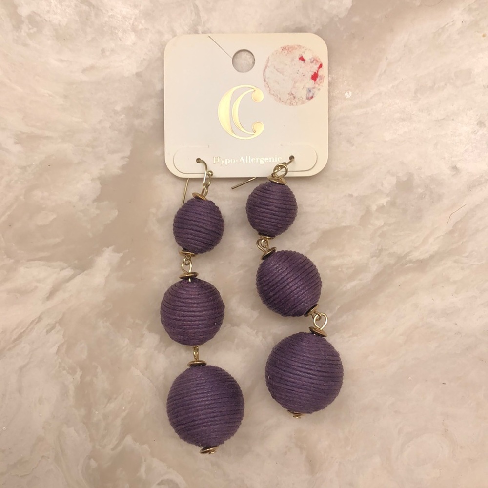 Purple Statement Earrings